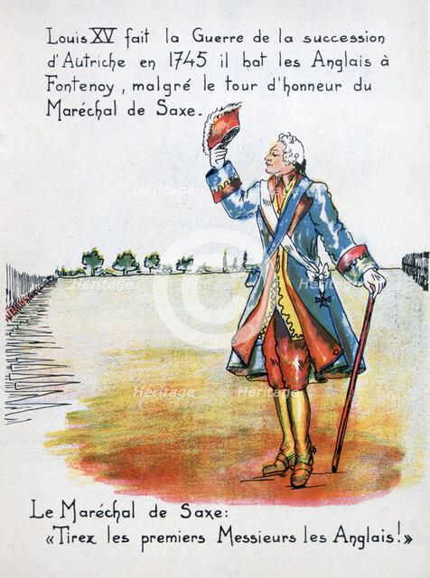 Marshal Maurice de Saxe, Battle of Fontenoy, 11 May 1745 (20th century). Artist: Unknown