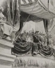 Marshal Patrice de Mac Mahon at the opening of the Paris Exposition on May 1, 1878. Creator: Unknown