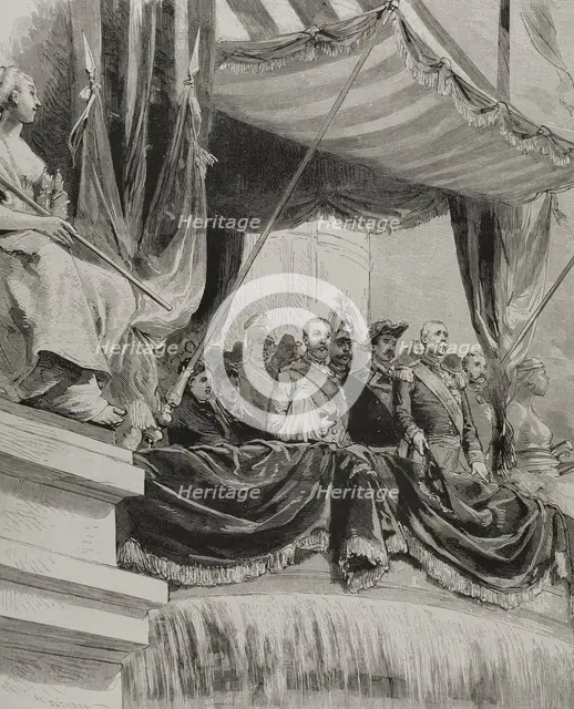 Marshal Patrice de Mac Mahon at the opening of the Paris Exposition on May 1, 1878.  Creator: Unknown.