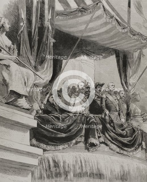 Marshal Patrice de Mac Mahon at the opening of the Paris Exposition on May 1, 1878.  Creator: Unknown.