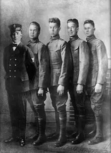 Marshall Brothers - 5 Brothers, Four in Army, One in Navy, 1918. Creator: Harris & Ewing