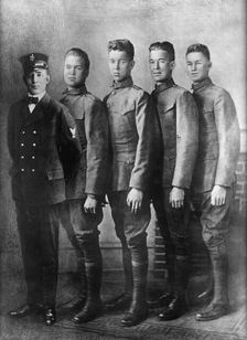 Marshall Brothers - 5 Brothers, Four in Army, One in Navy, 1918. Creator: Harris & Ewing