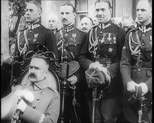 Marshall Jozef Pilsudski Reviewing Troops in Poland, 1926. Creator: British Pathe Ltd