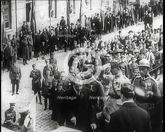 Marshall Jozef Pilsudski Reviewing Troops in Poland, 1926. Creator: British Pathe Ltd.