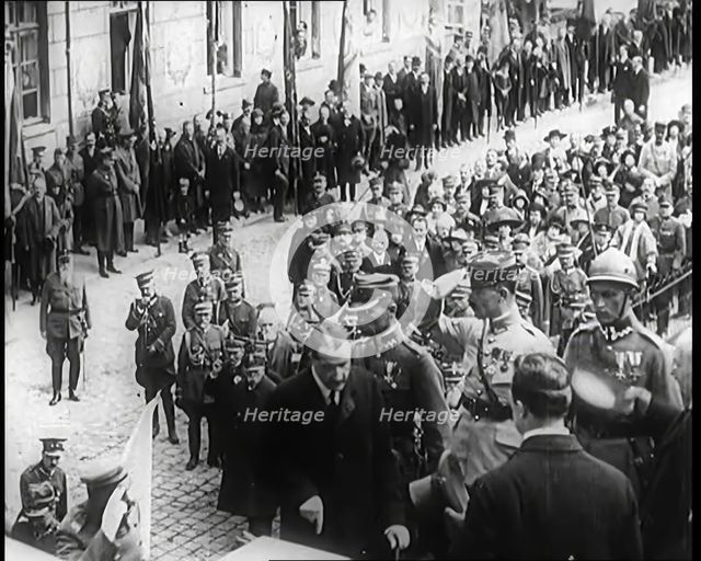 Marshall Jozef Pilsudski Reviewing Troops in Poland, 1926. Creator: British Pathe Ltd.