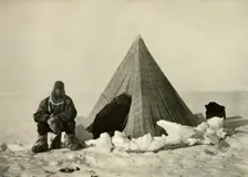 Marshall Outside a Tent, at the Camp c1908, (1909)
