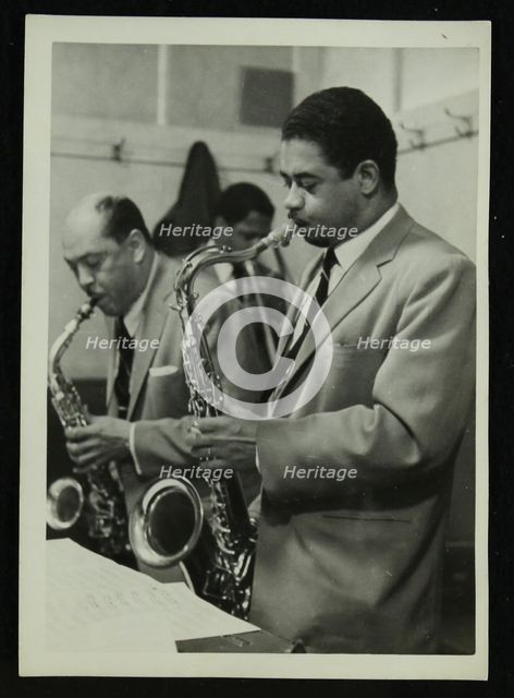 Marshall Royal and Frank Wess, saxophonists with the Count Basie Orchestra, c1950s. Artist: Denis Williams