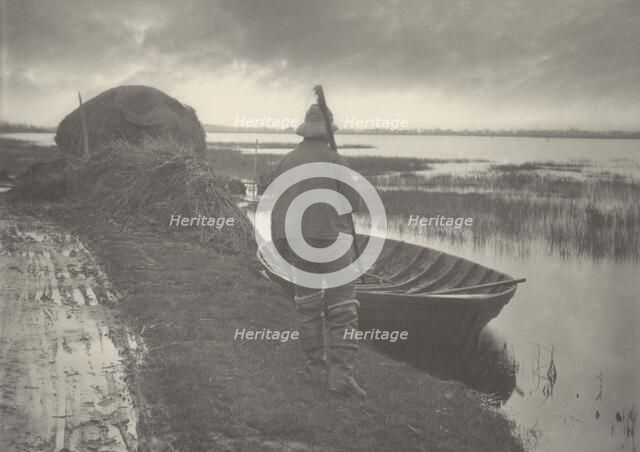 Marshman Going to Cut Schoof-Stuff, 1886. Creators: Dr Peter Henry Emerson, Thomas Frederick Goodall.