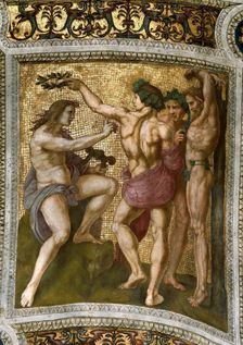 Marsyas and Apollo. (Ceiling Fresco in Stanza della Segnatura), ca 1510-1511. Creator: Raphael (Raffaello Sanzio da Urbino) (1483-1520)