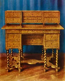 Marquetry Writing Table of King William III 1938. Creator: Unknown