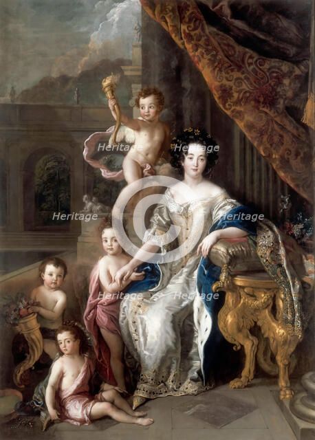 Marquise de Montespan (1640-1707) and her children. Artist: La Fosse, Charles, de (1636-1716)