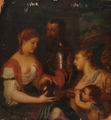 Marquis Alfonso d'Avalos and his Mistress, after Titian, 1850-1865. Creator: Axel Hertzberg