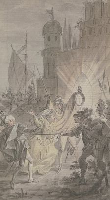 Marquis Ferdinand Mazzini stabs Count Hippolitus de Vereza, his daughter Julie's lover.., c1790-1792 Creator: Christian Sambach