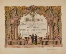 Marriage Certificate, 1936. Creator: J. Howard Iams