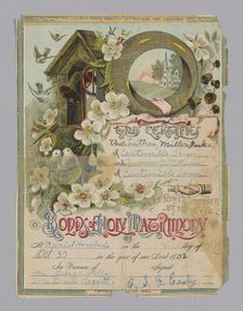 Marriage certificate of Luther Miller Pulce and Irene Jenkins, October 30, 1902. Creator: Unknown