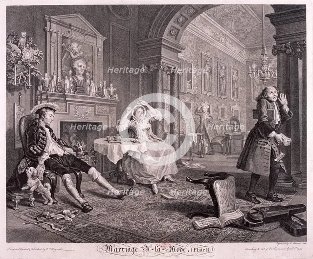 'Marriage a la Mode', 1745; plate II. Artist: Bernard Baron