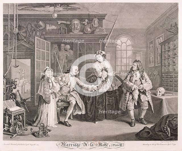 'Marriage a la Mode', 1745; plate III. Artist: Bernard Baron