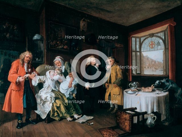 'Marriage A-la-Mode: 6. The Lady's Death', c1743. Artist: William Hogarth