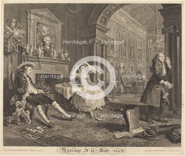 Marriage a la Mode: pl. 2, 1745. Creator: Bernard Baron.