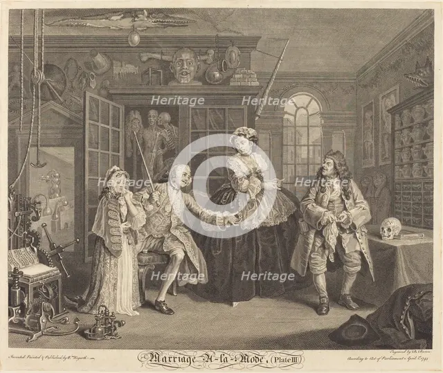 Marriage a la Mode: pl. 3, 1745. Creator: Bernard Baron.