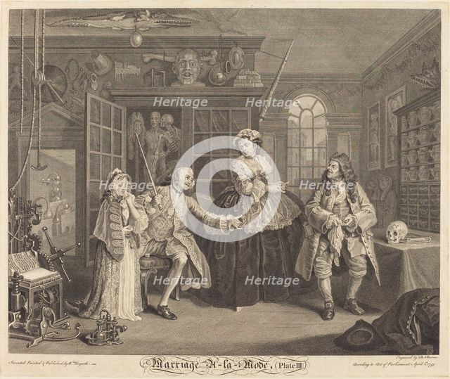 Marriage a la Mode: pl. 3, 1745. Creator: Bernard Baron.