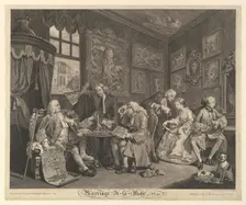 Marriage A-la-Mode, Plate I, April 1, 1745. Creator: Gérard Jean-Baptiste Scotin