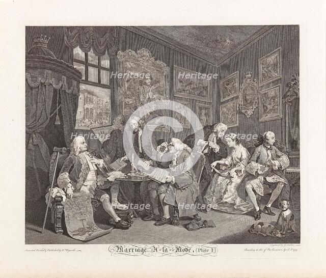 Marriage a la Mode. Plate I: The Marriage Settlement, 1745. Creator: Hogarth, William (1697-1764).