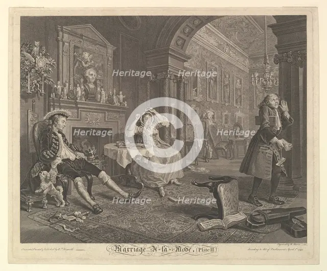 Marriage A-la-Mode, Plate II, April 1745. Creator: Bernard Baron.