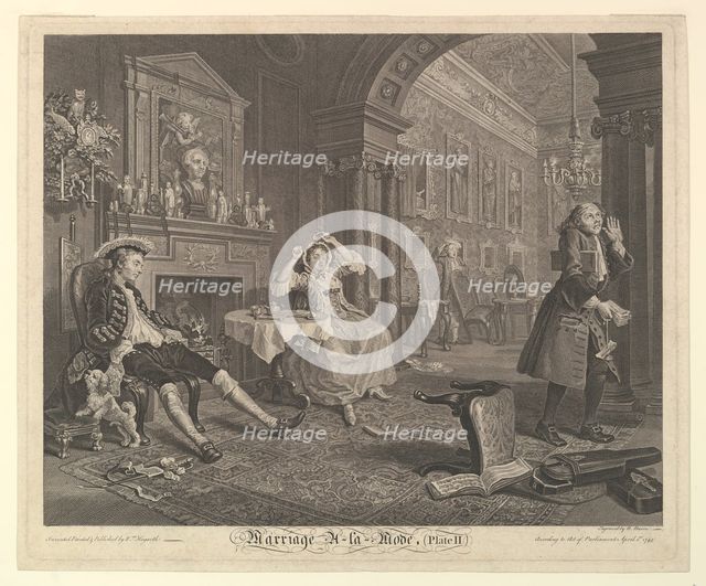 Marriage A-la-Mode, Plate II, April 1745. Creator: Bernard Baron.