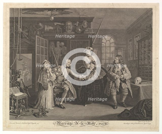 Marriage A-la-Mode, Plate III, April 1745. Creator: Bernard Baron.