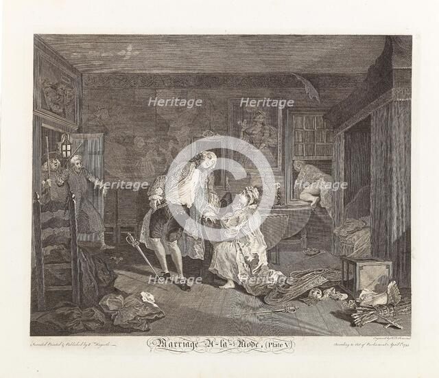 Marriage a la Mode. Plate V: The Bagnio, 1745. Creator: Hogarth, William (1697-1764).