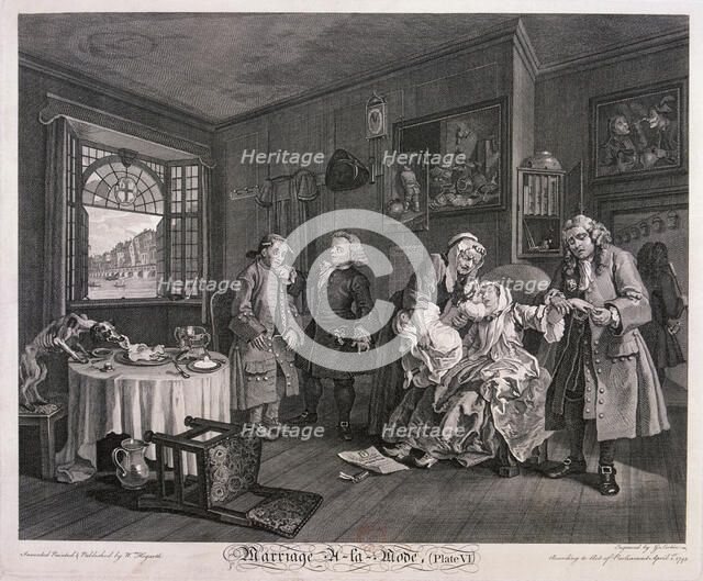 'Marriage a la mode, Plate VI', 1745. Artist: Gérard Jean-Baptiste Scotin
