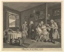 Marriage A-la-Mode, Plate VI, April 1, 1745. Creator: Gérard Jean-Baptiste Scotin