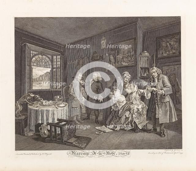 Marriage a la Mode. Plate VI: The Lady's Death, 1745. Creator: Hogarth, William (1697-1764).