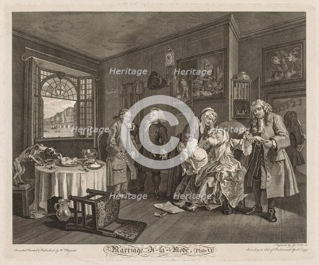 Marriage à la Mode: The Death of the Countess, 1745. Creator: William Hogarth (British, 1697-1764).
