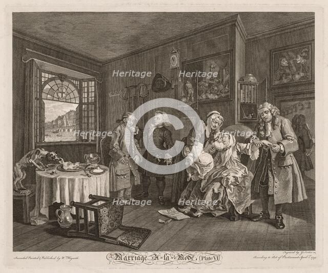 Marriage à la Mode: The Death of the Countess, 1745. Creator: William Hogarth (British, 1697-1764).