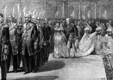 Marriage Festivities at Berlin: Fackel-Tanz, or torch dance at the Royal Wedding..., 1881. Creator: William Heysham Overend