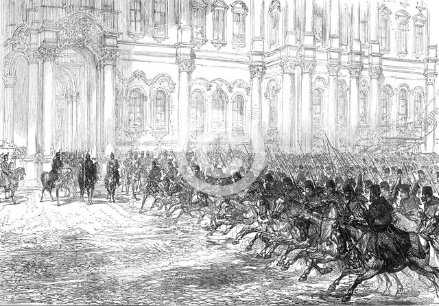 Marriage Festivities at St Petersburg: review before the Emperor, the Prince of Wales..., 1874. Creator: Unknown.
