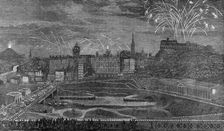 Marriage Festivities for the Duke of Edinburgh: illumination of the Old Town, Edinburgh, 1874. Creator: Unknown