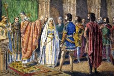 Marriage of Dona Sancha of Navarre and the Count of Lara and Castile Fernan Gonzalez, by 950