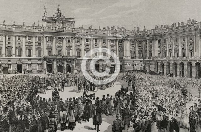 Marriage of King Alfonso XII to Infanta Mercedes of Orléans, Madrid, January 1878, (1878).  Creator: Bernardo Rico.