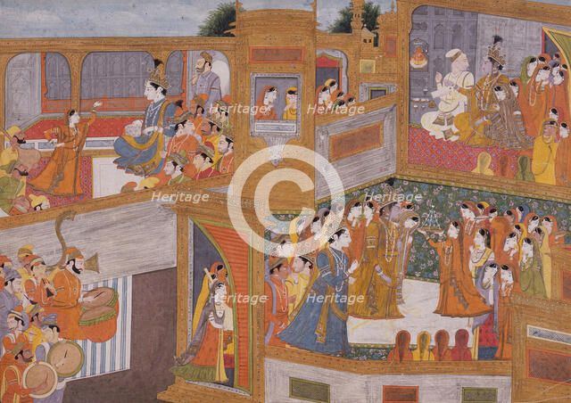 Marriage of Krishna and Rukmini, c1800. Creator: Unknown.
