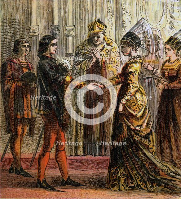 'Marriage Of Henry V', 1420, (c1850). Artist: Unknown