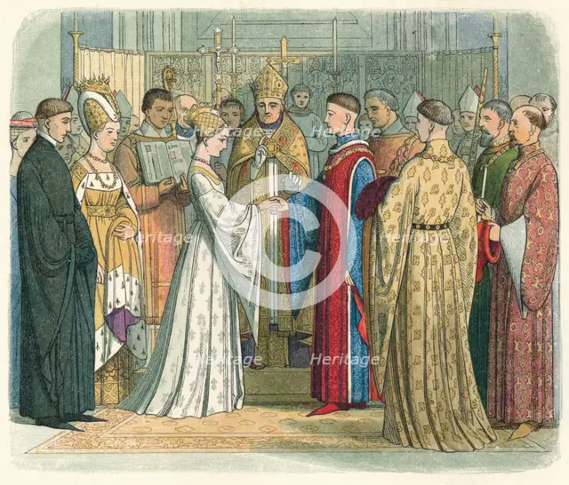 'Marriage of Henry V. and Katherine of France', 1420 (1864). Artist: James William Edmund Doyle.
