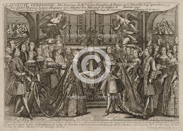 Marriage of Louis, Dauphin of France to Marie Thérèse Raphaëlle, Infanta of Spain in 1745 at Versailles, 1745. Artist: Anonymous  