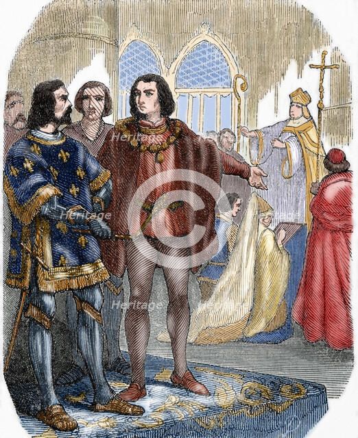 Marriage of Louis XI to his first wife Margaret of Scotland, 1436, (19th century). Creator: Unknown.