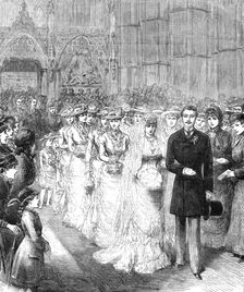Marriage of Lord Brooke and Miss Maynard at Westminster Abbey, 1881. Creator: Unknown