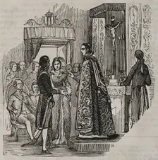 Marriage of Manuel de Godoy y Alvarez and Maria Teresa de Borbon y Vallabriga, 1797, (1851). Creator: Unknown