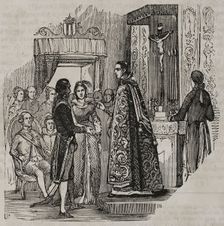 Marriage of Manuel de Godoy y Alvarez and Maria Teresa de Borbon y Vallabriga, 1797, (1851). Creator: Unknown