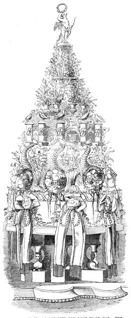 Marriage of Sir Robert Peel and Lady Emily Hay - the Bridecake, 1856.  Creator: Unknown.